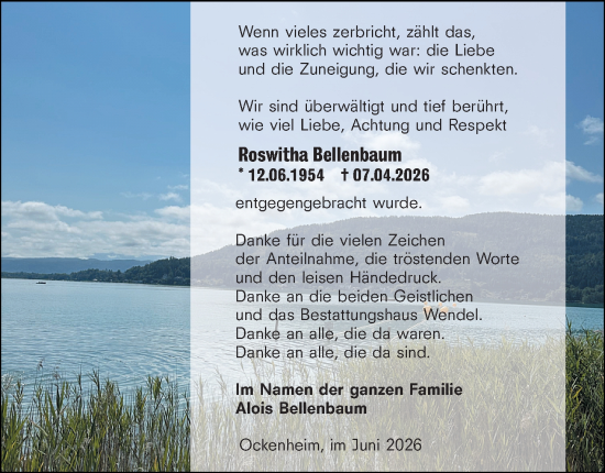 Traueranzeige von Roswitha Bellenbaum von Binger-/Ingelheimer Wochenblatt