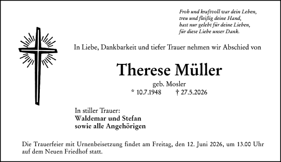 Traueranzeige von Therese Müller von Hochheimer Zeitung