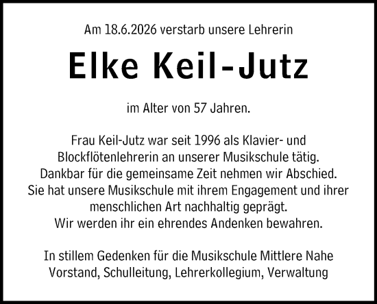 Traueranzeige von Elke Keil-Jutz von Allgemeine Zeitung Rheinhessen-Nahe