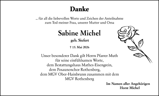 Traueranzeige von Sabine Michel von Odenwälder Echo