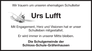Traueranzeige von Urs Lufft von Echo-Zeitungen (Gesamtausgabe)