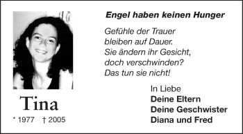 Traueranzeige von Tina Heckwolf von Echo-Zeitungen (Gesamtausgabe)