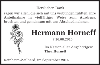 Traueranzeige von Hermann Horneff von trauer.echo-online.de