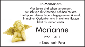 Traueranzeige von Marianne Feick von Echo-Zeitungen (Gesamtausgabe)