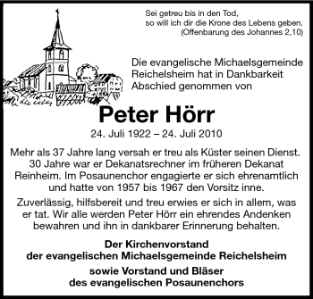 Traueranzeige von Peter Hörr von Echo-Zeitungen (Gesamtausgabe)