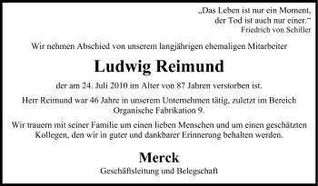 Traueranzeige von Ludwig Reimund von Echo-Zeitungen (Gesamtausgabe)