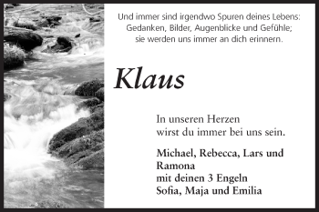 Traueranzeige von Klaus  von Odenwälder Echo