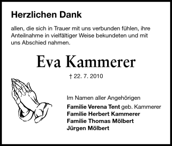 Traueranzeige von Eva Kammerer von Rüsselsheimer Echo, Groß-Gerauer-Echo, Ried Echo