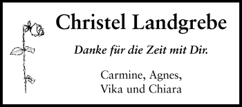 Traueranzeige von Christel Landgrebe von Echo-Zeitungen (Gesamtausgabe)