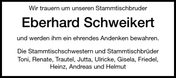 Traueranzeige von Eberhard Schweickert von Odenwälder Echo