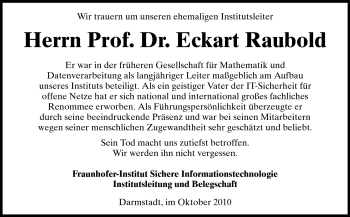 Traueranzeige von Eckart Raubold von Echo-Zeitungen (Gesamtausgabe)