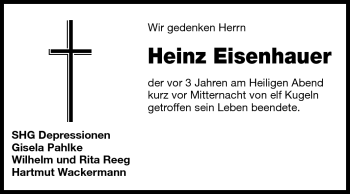 Traueranzeige von Heinz Eisenhauer von Starkenburger Echo