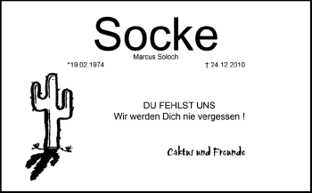 Traueranzeige von Marcus Soloch von Echo-Zeitungen (Gesamtausgabe)