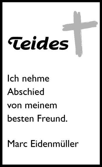 Traueranzeige von Flath (Teides) Teides von Odenwälder Echo