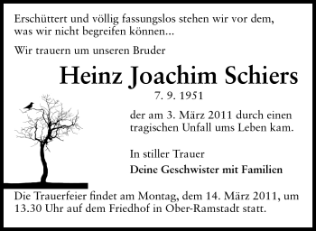 Traueranzeige von Heinz Joachim Schiers von Echo-Zeitungen (Gesamtausgabe)