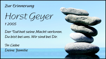 Traueranzeige von Horst Geier von Darmstädter Echo, Odenwälder Echo, Rüsselsheimer Echo, Groß-Gerauer-Echo, Ried Echo
