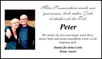 Traueranzeige von Peter - von Odenwälder Echo