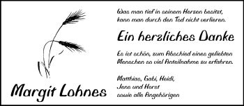 Traueranzeige von Margit Lohnes von Odenwälder Echo
