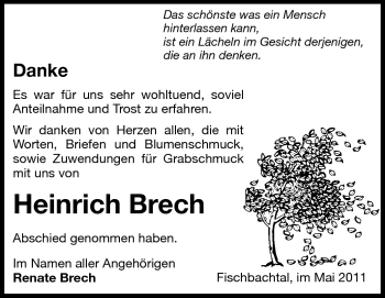 Traueranzeige von Heinrich Brech von Echo-Zeitungen (Gesamtausgabe)