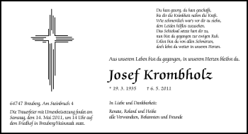 Traueranzeige von Josef Krombholz von Odenwälder Echo