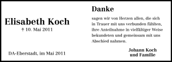 Traueranzeige von Johann Koch von Darmstädter Echo, Odenwälder Echo, Rüsselsheimer Echo, Groß-Gerauer-Echo, Ried Echo