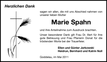 Traueranzeige von Marie Spahn von Darmstädter Echo, Odenwälder Echo, Rüsselsheimer Echo, Groß-Gerauer-Echo, Ried Echo