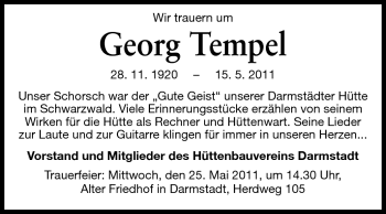 Traueranzeige von Gerhard Tempel von Echo-Zeitungen (Gesamtausgabe)