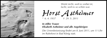 Traueranzeige von Horst Astheimer von Odenwälder Echo