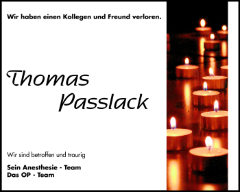 Traueranzeige von Thomas Passlack von Rüsselsheimer Echo, Groß-Gerauer-Echo, Ried Echo