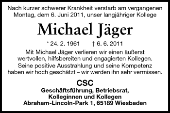 Traueranzeige von Michael Jäger von Darmstädter Echo, Odenwälder Echo, Rüsselsheimer Echo, Groß-Gerauer-Echo, Ried Echo