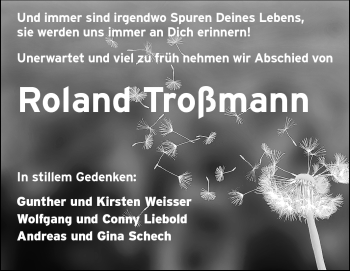 Traueranzeige von Roland Troßmann von Odenwälder Echo