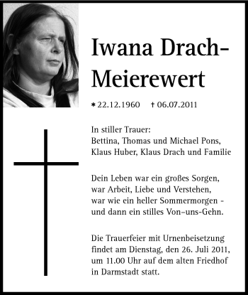 Traueranzeige von Iwana Drach-Meierewert von Echo-Zeitungen (Gesamtausgabe)