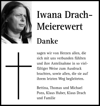 Traueranzeige von Iwana Drach-Meierewert von Echo-Zeitungen (Gesamtausgabe)
