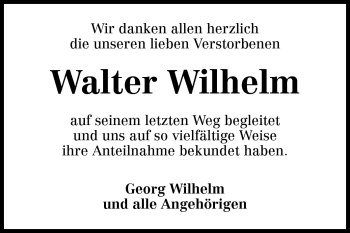 Traueranzeige von Walter Wilhelm von Rüsselsheimer Echo, Groß-Gerauer-Echo, Ried Echo
