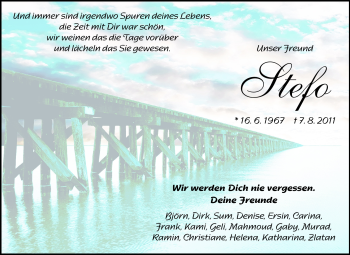 Traueranzeige von Stefano Fabrizi von Echo-Zeitungen (Gesamtausgabe)