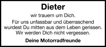 Traueranzeige von Dieter  von Odenwälder Echo