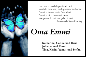 Traueranzeige von Oma Emmi  von Odenwälder Echo