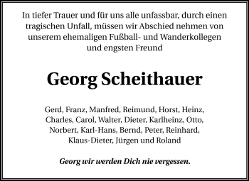 Traueranzeige von Georg Scheithauer von Darmstädter Echo, Odenwälder Echo, Rüsselsheimer Echo, Groß-Gerauer-Echo, Ried Echo