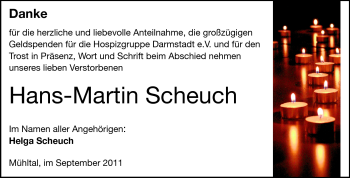 Traueranzeige von Hans-Martin Scheuch von Echo-Zeitungen (Gesamtausgabe)