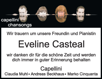 Traueranzeige von Eveline Casteal von Echo-Zeitungen (Gesamtausgabe)