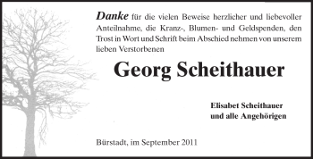 Traueranzeige von Georg Scheithauer von Rüsselsheimer Echo, Groß-Gerauer-Echo, Ried Echo