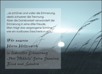 Traueranzeige von Herr Holzwarth von Rüsselsheimer Echo, Groß-Gerauer-Echo, Ried Echo