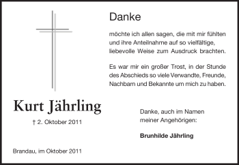 Traueranzeige von Kurt Jährling von Darmstädter Echo, Odenwälder Echo, Rüsselsheimer Echo, Groß-Gerauer-Echo, Ried Echo