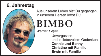 Traueranzeige von Werner Beyer von Darmstädter Echo, Odenwälder Echo, Rüsselsheimer Echo, Groß-Gerauer-Echo, Ried Echo