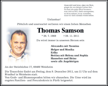 Traueranzeige von Thomas Samson von Starkenburger Echo