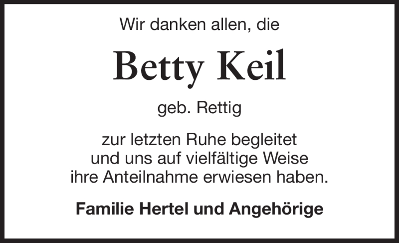  Traueranzeige für Betty Keil vom 10.12.2011 aus Echo-Zeitungen (Gesamtausgabe)
