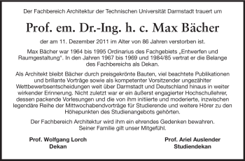 Traueranzeige von Max Bächer von Echo-Zeitungen (Gesamtausgabe)