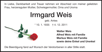 Traueranzeige von Walter Weis von Starkenburger Echo
