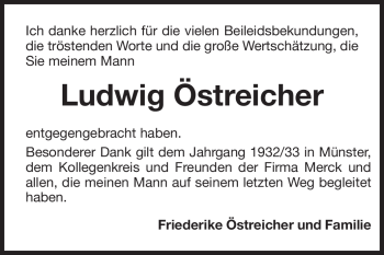 Traueranzeige von Ludwig Östreicher von Echo-Zeitungen (Gesamtausgabe)