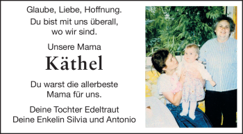 Traueranzeige von Katharina  von Darmstädter Echo, Odenwälder Echo, Rüsselsheimer Echo, Groß-Gerauer-Echo, Ried Echo